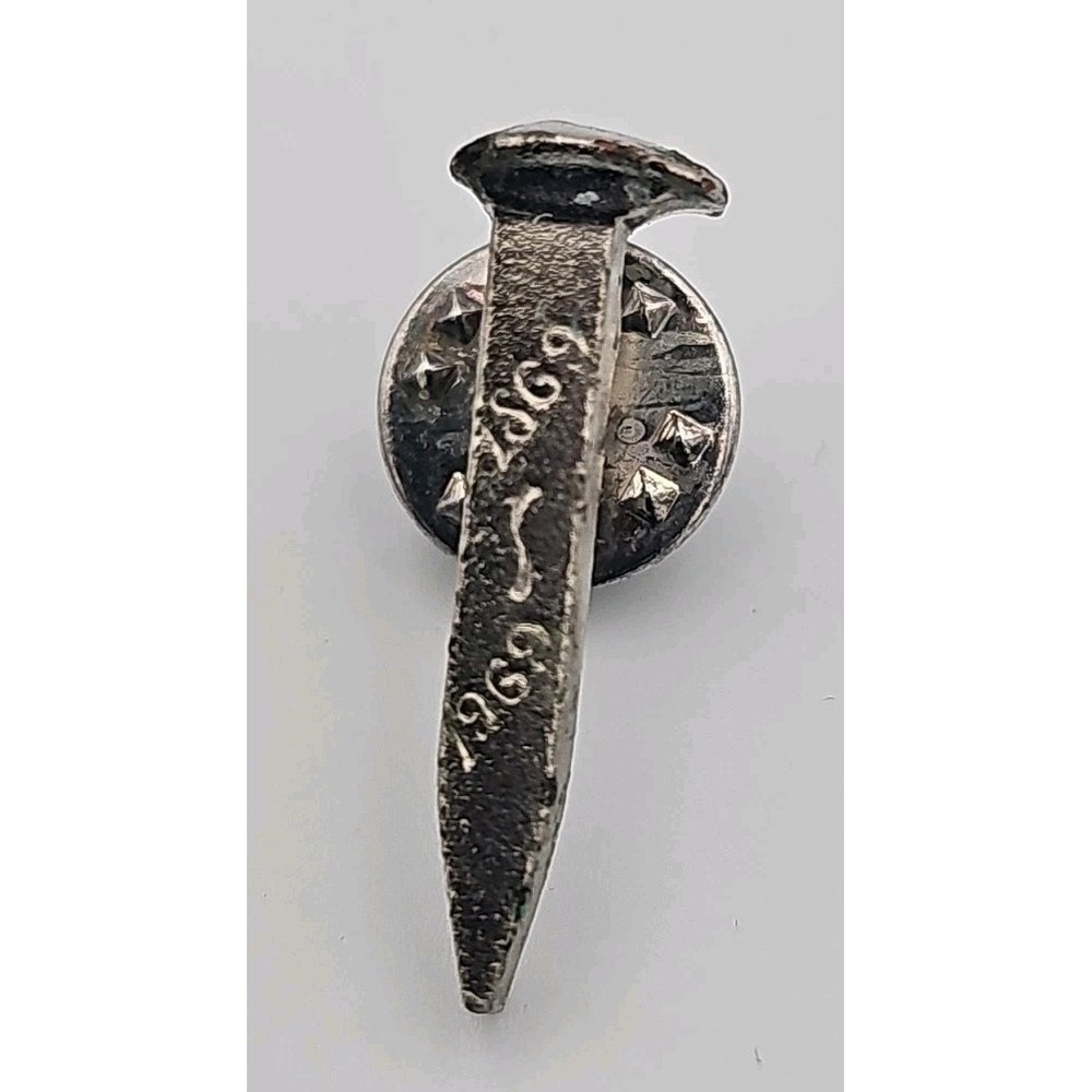 Vintage Transcontinental Railroad Silver Spike 1869-1969 Tie Tack Pin Historical